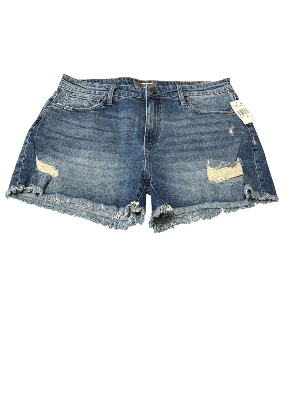NEW! Kut From The Kloth High Rise Jane Long Short Size 14 Distressed Stretch